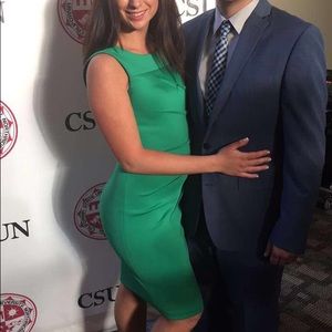 Calvin Klein green knee length dress, size 2